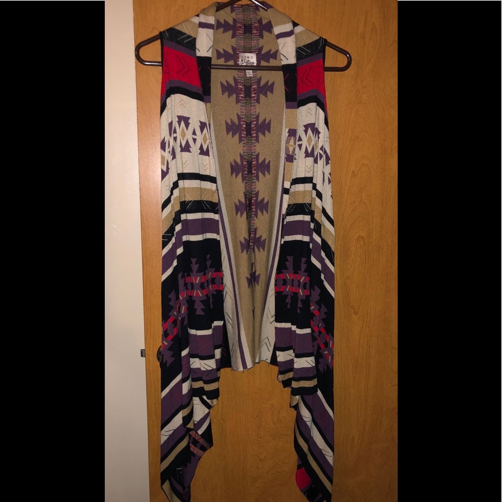 Women long tapered sweater vest-large